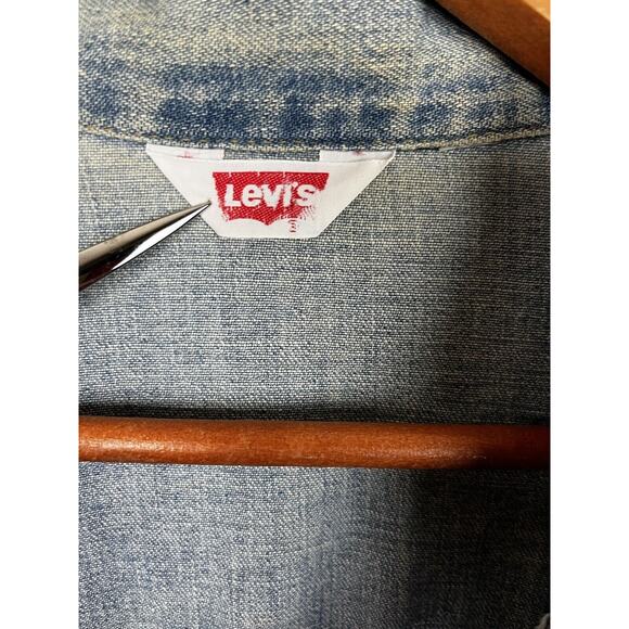 Vintage Levi's Orange R Tab Blue Lightweight Denim Shirt Jacket Large - Picture 12 of 13